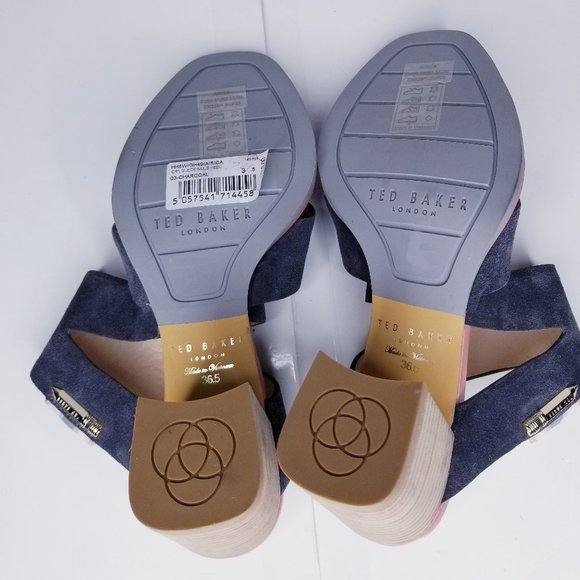 SOLD Ted Baker Gray Suede Sandals Size 36.5 US 6 /6.5 - Picture 6 of 8